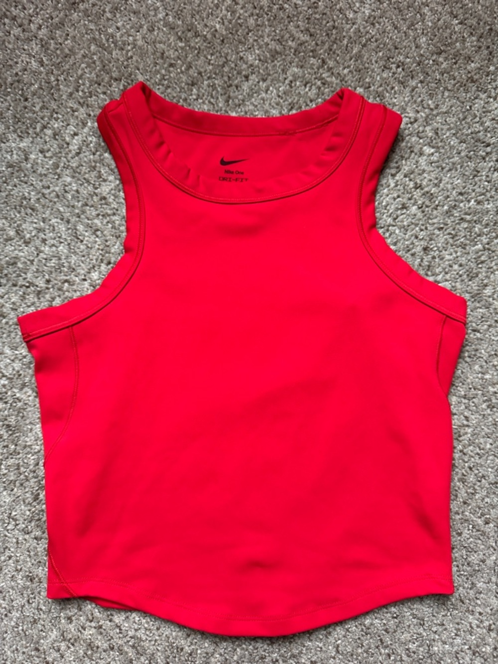 Nike Women's One Fitted Dri-FIT small red Cropped Tank Top